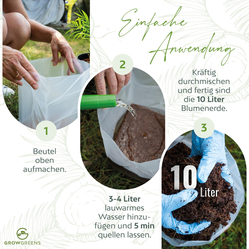 Bio Kokoserde gepresst / Quellbeutel - Biolog. abbaubare, torffreie Anzuchterde